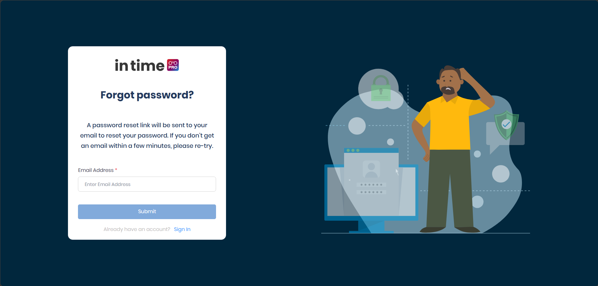 Forgot Password page